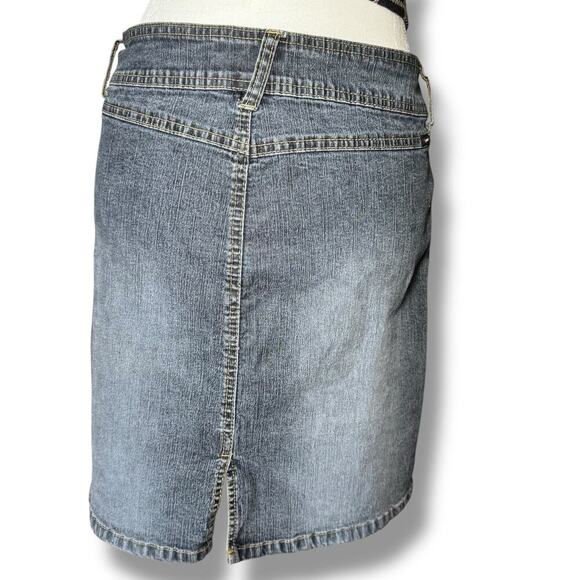 Vintage Y2K Angels Jeans Mini Skirt 32 Waist Light Wash Denim Juniors 2000s - Picture 3 of 7